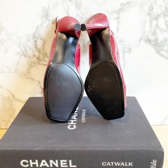 steve Madden Dark red patent open toe heel - Picture 5 of 5